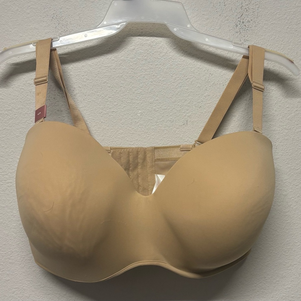 Lane Bryant Cacique Boost Multi Way Strapless Bra Size 42H Beige Adjustable